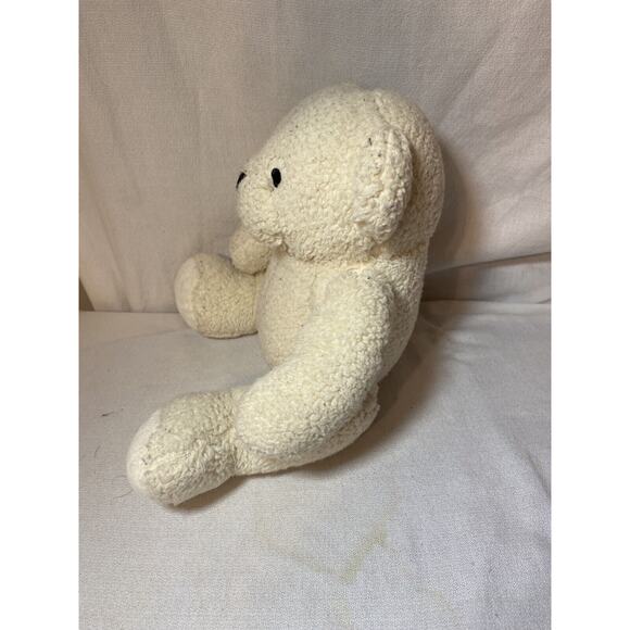 Silver One Plush Bear Soft 12" Cream White Black Flecks Baby Toy Stuffed Animal - Picture 3 of 6